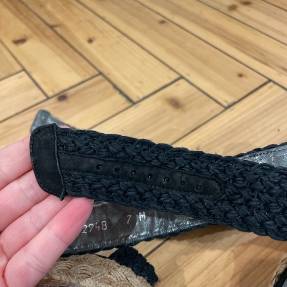 Stuart Weitzman Alex Ankle Wrap Wedge Sandals Black size 7 comfort & elegant. - Picture 10 of 10